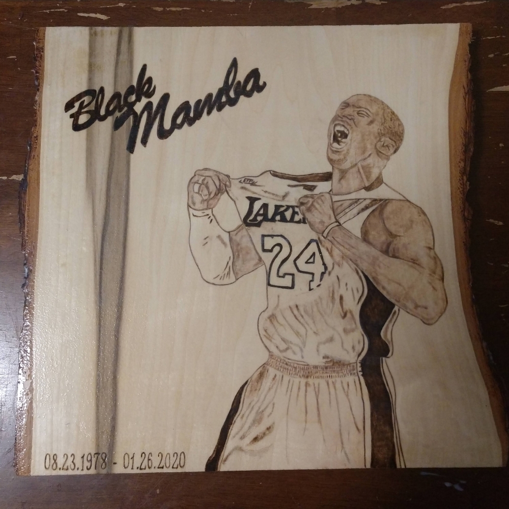 Kobe Bryant Pyrography